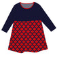 Girls red and blue quatrefoil dress with monogram - Wimziy&Co.