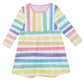 Stripes White Yellow and Pink Long Sleeve Epic Dress