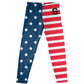 American Flag Personalized Initial Name Navy Red and White Stripes Leggings