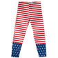 American Red and White Stripes Leggings