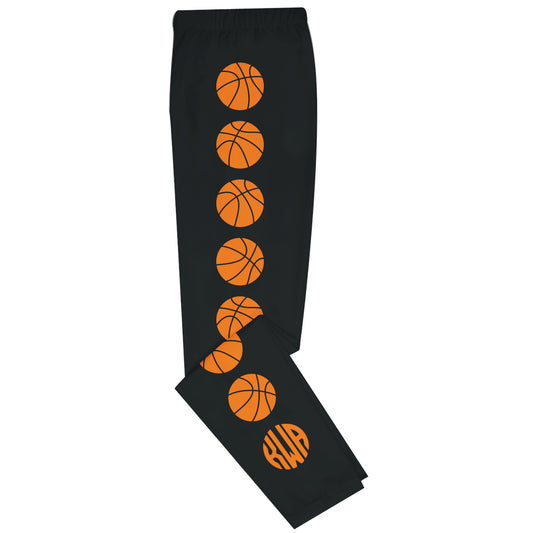 Basketball Ball Monogram Black Leggings - Wimziy&Co.