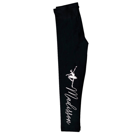 Ballerina Silhouette Name Black Leggings - Wimziy&Co.