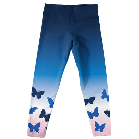 Butterflies Blue and Pink Degrade Leggings
