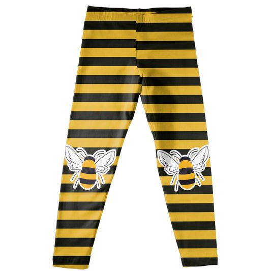 Bees Yellow And Black Stripes Leggings