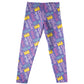 Crown and Personalized Name Print Purple Leggings - Wimziy&Co.