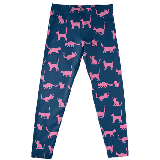 Cats Print Navy and Pink Leggings