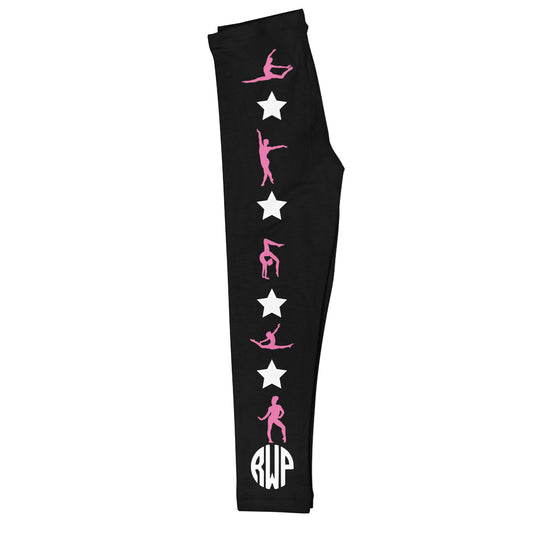 Dance Stars Monogram Black Leggings - Wimziy&Co.