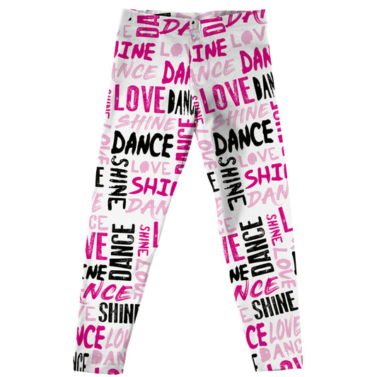 Dance Love Print White Leggings - Wimziy&Co.