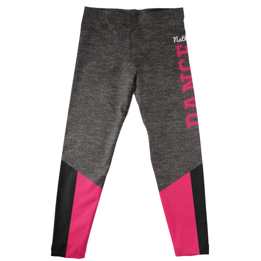 Dance Personalized Name Gray and Hot Pink Leggings