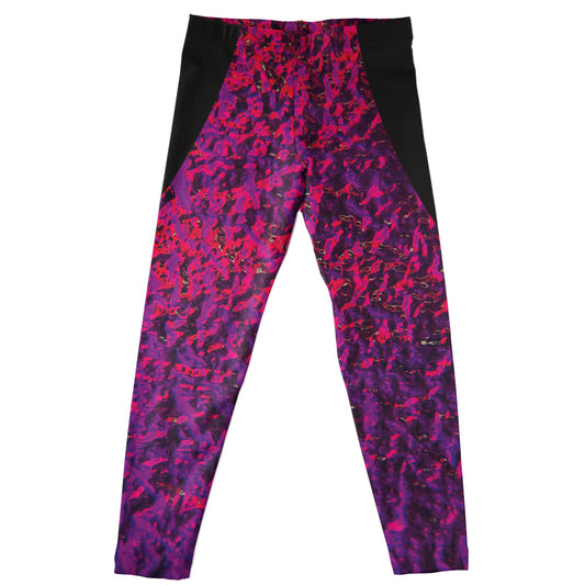 Grungre Texture Print Pink and Black Leggings