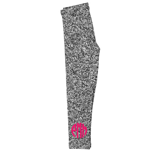Personalized Monogram Gray Glitter Leggings - Wimziy&Co.
