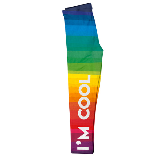 I Am Cool Rainbow Colors Stripes Leggings - Wimziy&Co.