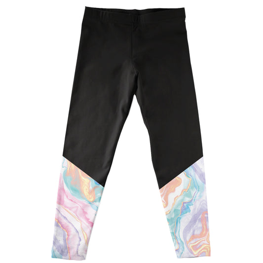 Marble White Pink and Black Leggings