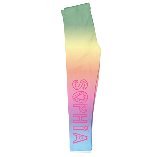 Personalized Name Rainbow Colors Degrade Leggings - Wimziy&Co.