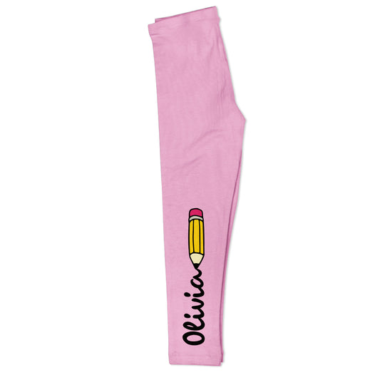 Pencil Name Pink Leggings