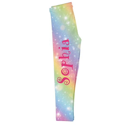 Personalized Name Rainbow Colors Degrade Leggings - Wimziy&Co.