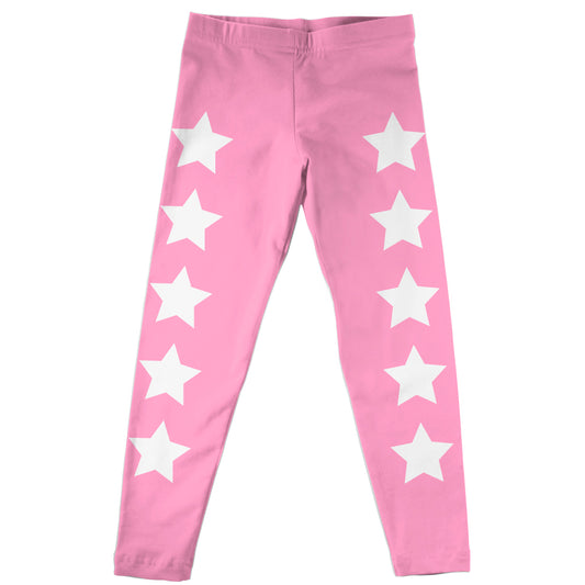 Stars Pink and White Leggings