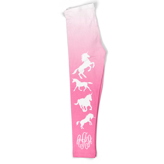 Unicorns Monogram Pink Degrade Leggings