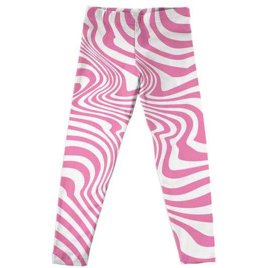Waves Pink and White Leggings