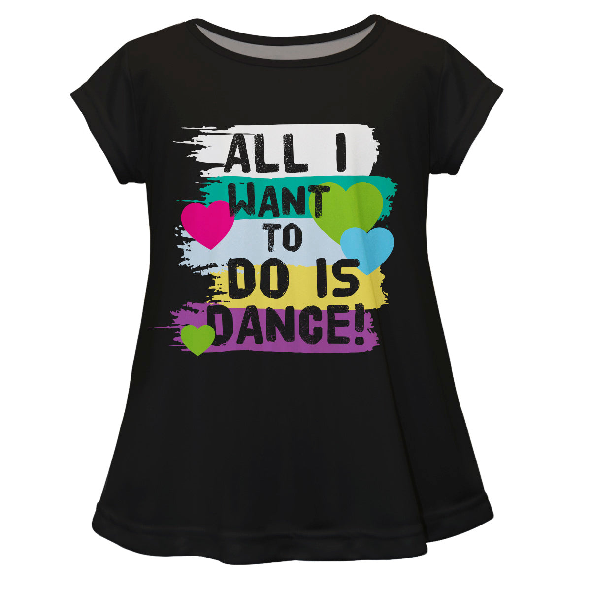 All I Want To Do Is Dance Black Short Sleeve Laurie Top