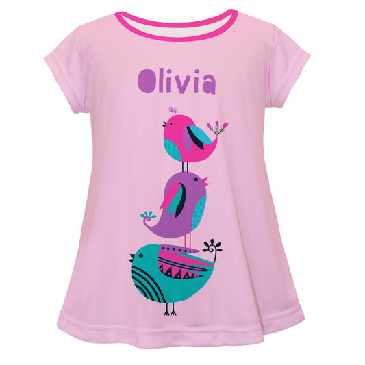 Birds Name Light Pink Short Sleeve Laurie Top