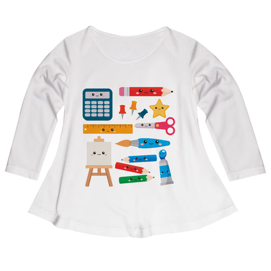 Back To School Elements White Long Sleeve Laurie Top