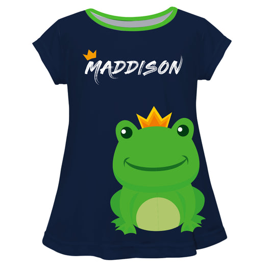 Frog Prince Name Navy Short Sleeve Laurie Top