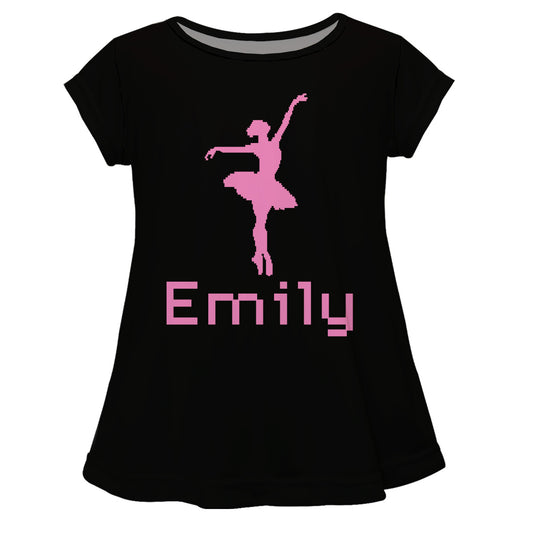 Ballerina Personalized Name Pink Short Sleeve Laurie Top