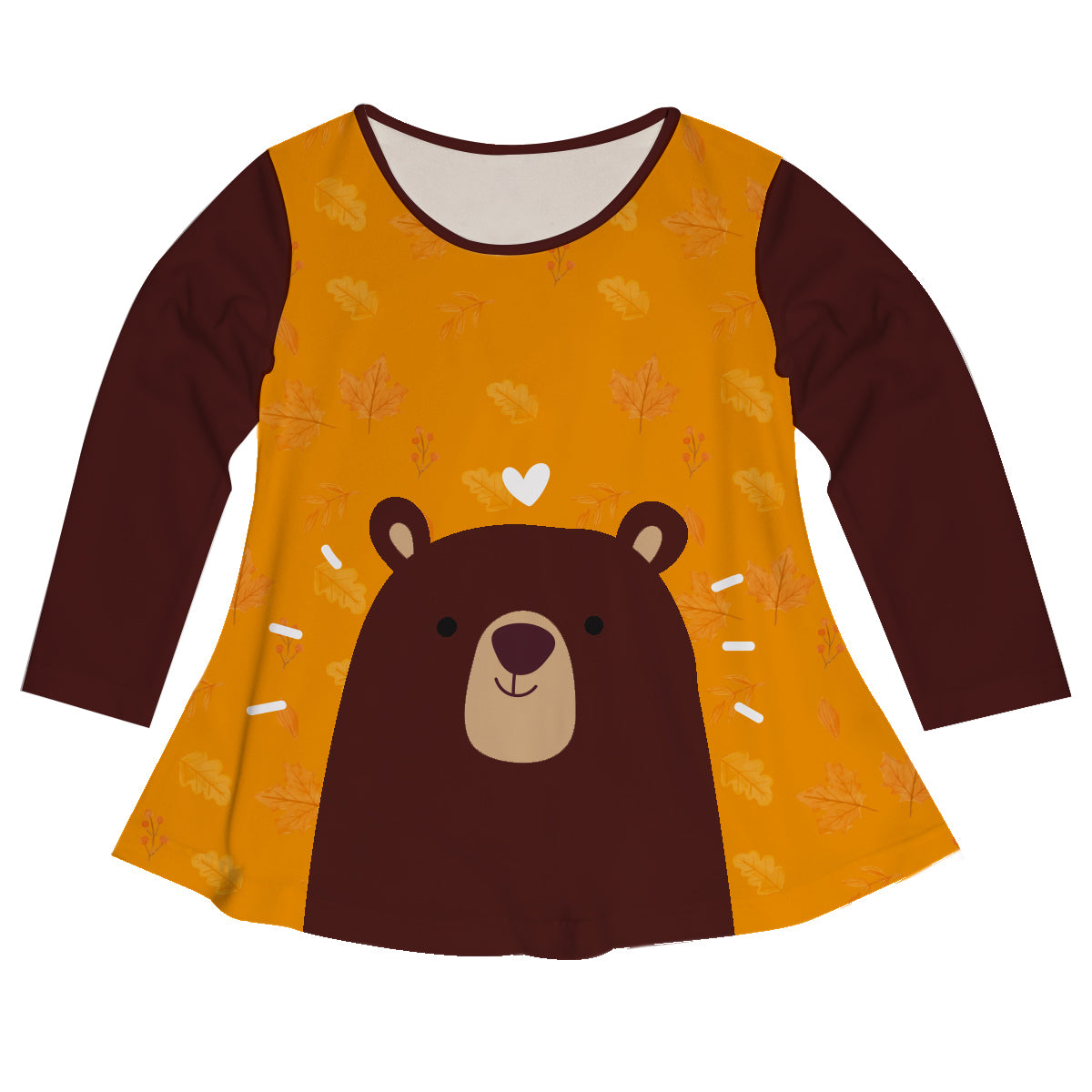 Girls black and brown bears blouse with monogram - Wimziy&Co.