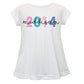 Birthday Personalized Name and Year White Short Sleeve Laurie Top