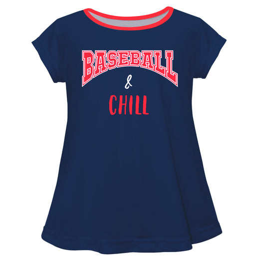Baseball and Chill Navy Short Sleeve Laurie Top