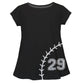 Baseball Personalized Number Black Short Sleeve Laurie Top