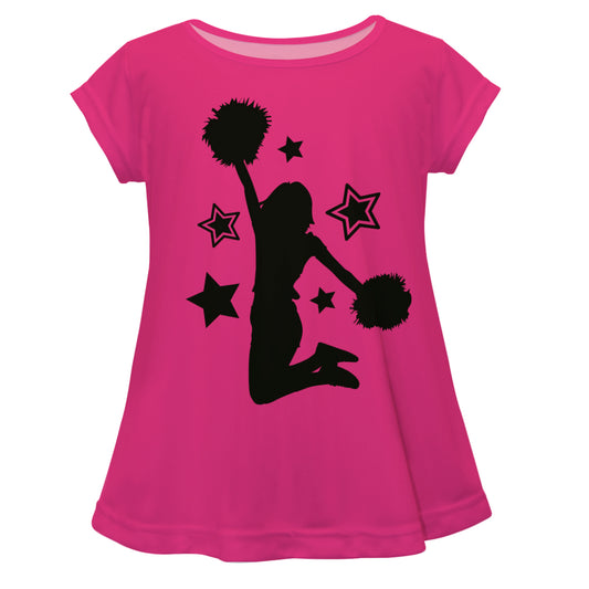 Cheer Silhouette Hot Pink Short Sleeve Laurie Top