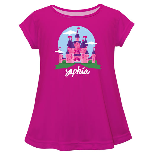 Castle Name Hot Pink Short Sleeve Laurie Top
