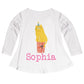 Cat Personalized Name White Long Sleeve Laurie Top