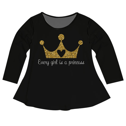 Every Girl Is a Princess Black Long Sleeve Laurie Top