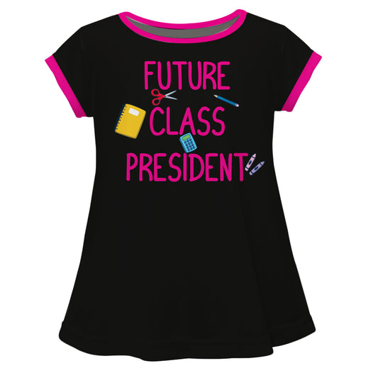 Future Class President Black and Hot Pink Laurie Top