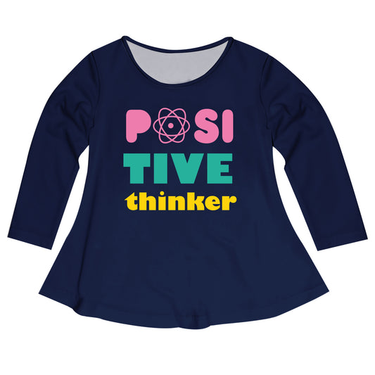 Positive Thinker Navy Long Sleeve Laurie Top