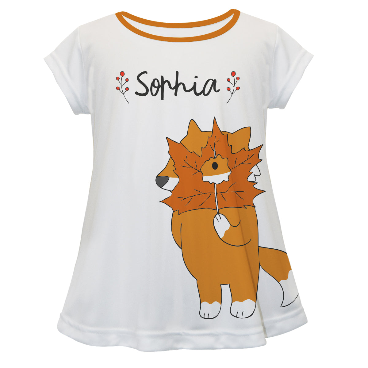 Fox Name White Short Sleeve Laurie Top