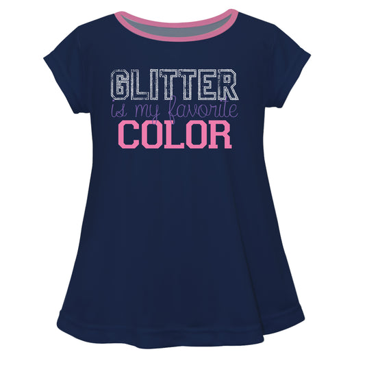 Glitter Is My Favorite Navy Short Sleeve Laurie Top