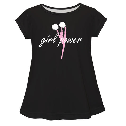 Girl Power Cheerleader Black Short Sleeve Laurie Top
