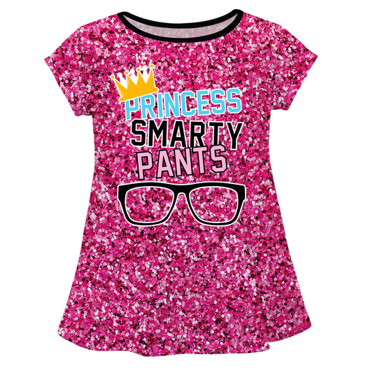 Princess Smarty Hot Pink Glitter Short Sleeve Laurie Top