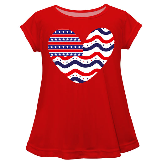 Heart Stars Red Short Sleeve Laurie Top
