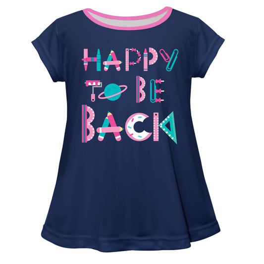 Happy To Be Back Navy Short Sleeve Laurie Top