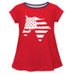 Horse USA Flag Red Short Sleeve Laurie Top