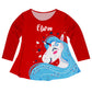 Happy Unicorn Name Red Long Sleeve Laurie Top