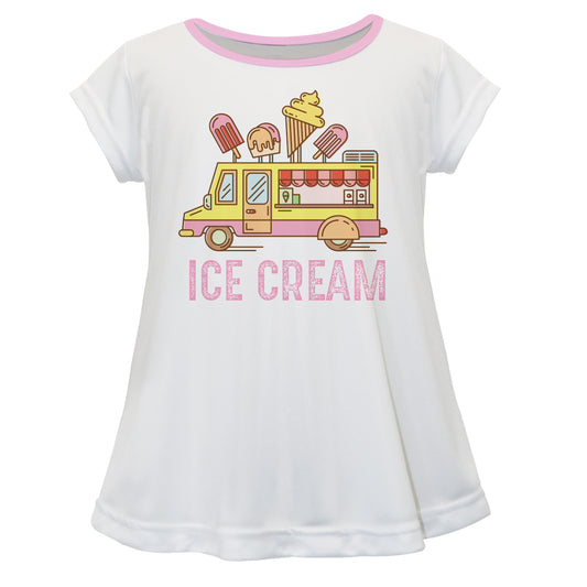 Ice Cream Car White Short Sleeve Laurie Top
