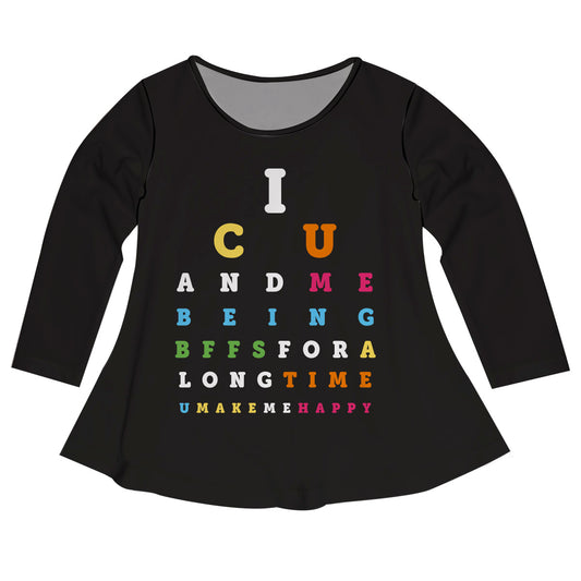 Icu And Me Being Bffs For A Long Time Black Long Sleeve Laurie Top