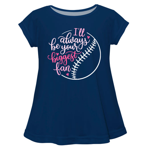I´ll Always Be your Biggest Fan Navy Short Sleeve Laurie Top