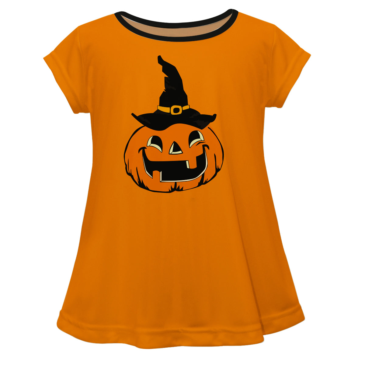 Girls orange and black jacko lantern blouse - Wimziy&Co.